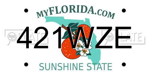 421WZE Florida License Plate