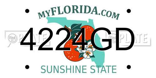 4224GD Florida License Plate
