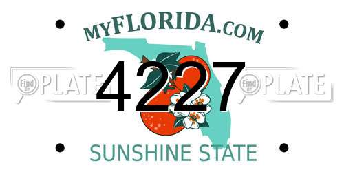 4227 Florida License Plate
