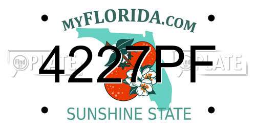 4227PF Florida License Plate
