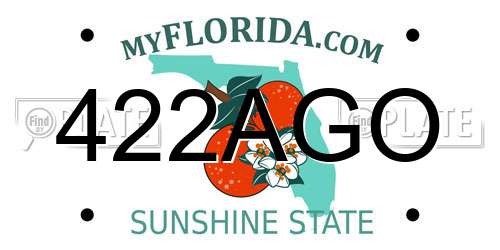 422AGO Florida License Plate