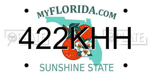 422KHH Florida License Plate