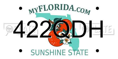 422QDH Florida License Plate