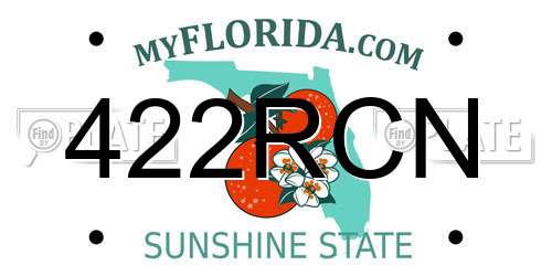 422RCN Florida License Plate