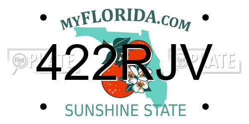 422RJV Florida License Plate