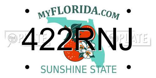 422RNJ Florida License Plate