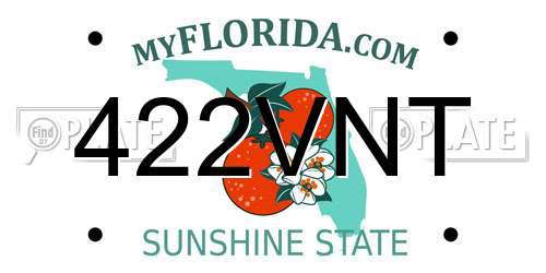 422VNT Florida License Plate