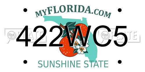 422WC5 Florida License Plate