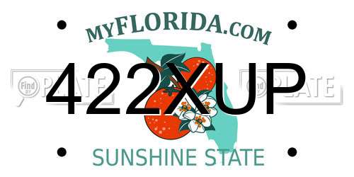 422XUP Florida License Plate
