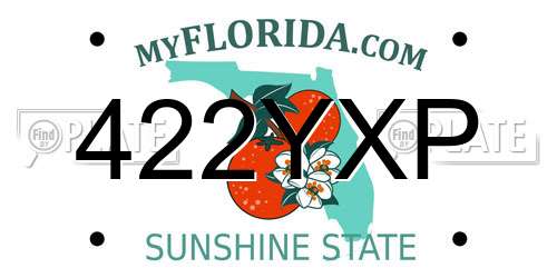 422YXP Florida License Plate