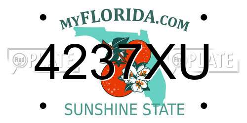 4237XU Florida License Plate