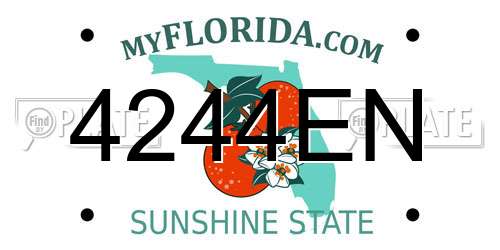 4244EN Florida License Plate