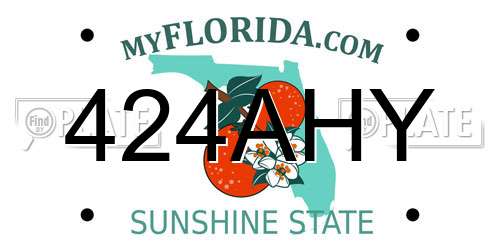 424AHY Florida License Plate