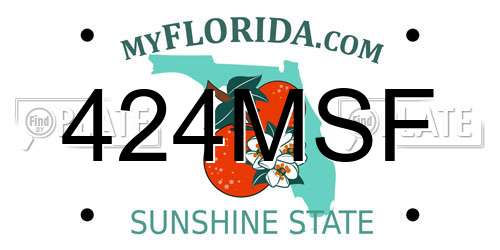 424MSF Florida License Plate