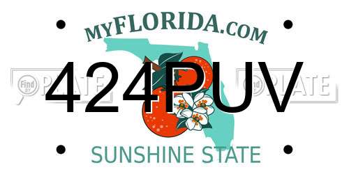 424PUV Florida License Plate