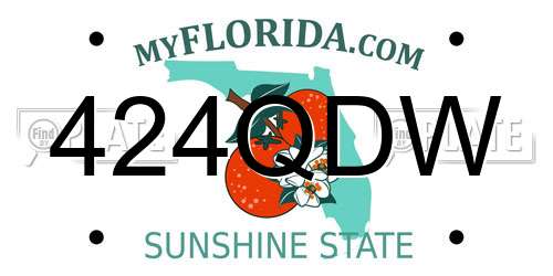 424QDW Florida License Plate