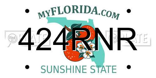 424RNR Florida License Plate