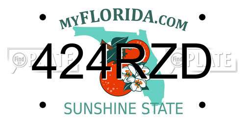424RZD Florida License Plate