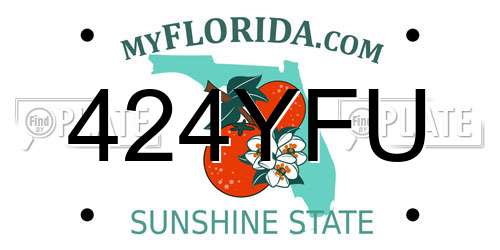 424YFU Florida License Plate