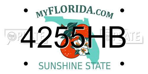 4255HB Florida License Plate