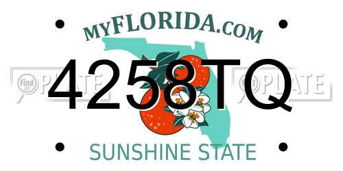 4258TQ Florida License Plate