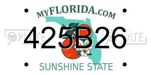 425B26 Florida License Plate