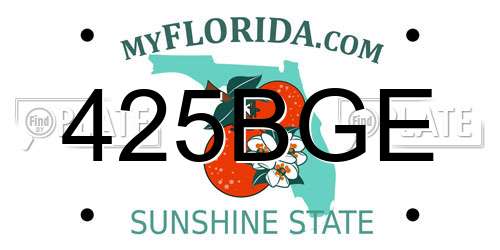 425BGE Florida License Plate
