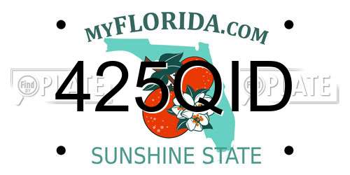425QID Florida License Plate