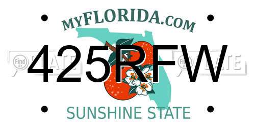 425RFW Florida License Plate