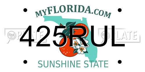 425RUL Florida License Plate