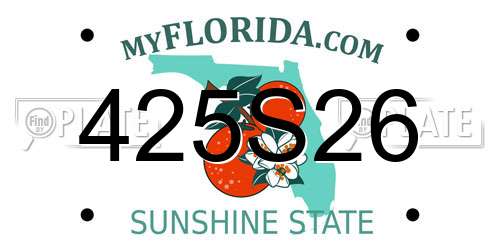 425S26 Florida License Plate