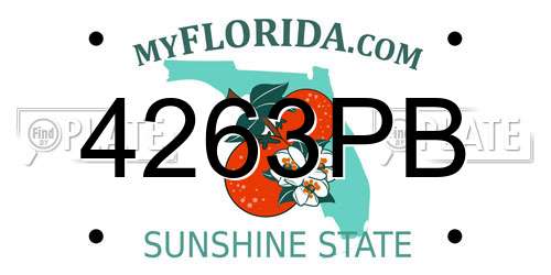 4263PB Florida License Plate