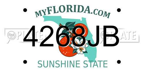 4268JB Florida License Plate