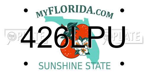 426LPU Florida License Plate