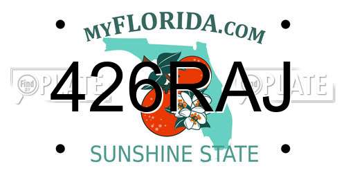 426RAJ Florida License Plate
