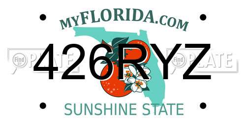 426RYZ Florida License Plate