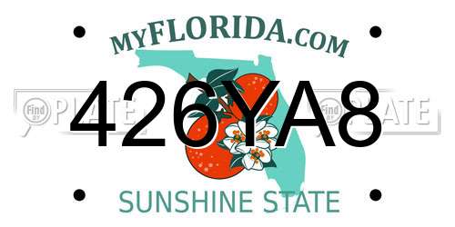 426YA8 Florida License Plate