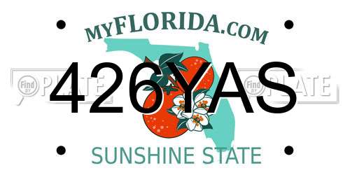 426YAS Florida License Plate