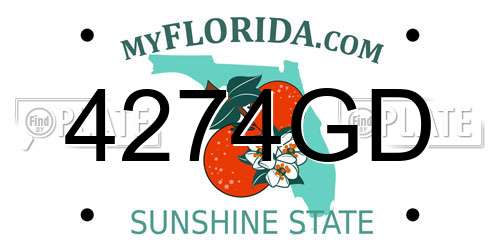 4274GD Florida License Plate