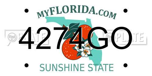 4274GO Florida License Plate