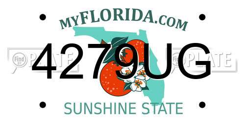 4279UG Florida License Plate