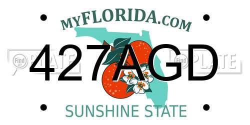 427AGD Florida License Plate