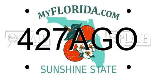 427AGO Florida License Plate