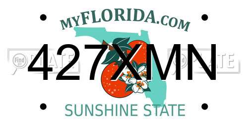 427XMN Florida License Plate