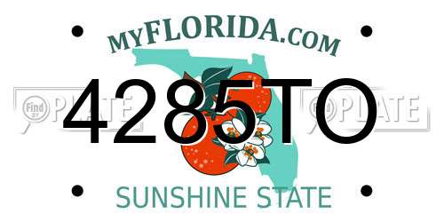 4285TO Florida License Plate