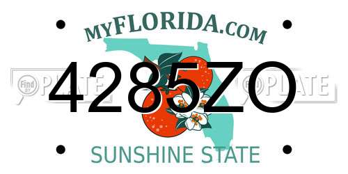 4285ZO Florida License Plate