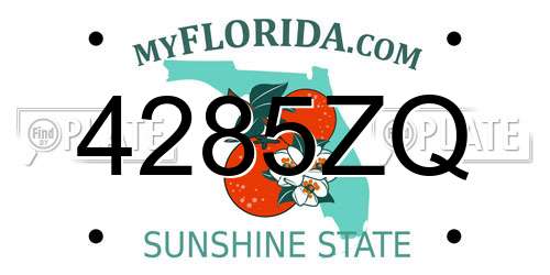 4285ZQ Florida License Plate