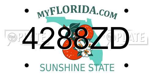 4288ZD Florida License Plate