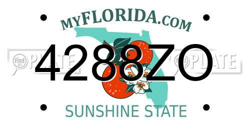 4288ZO Florida License Plate