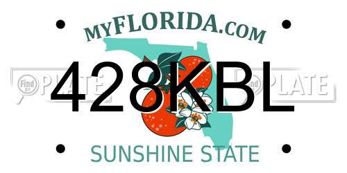 428KBL Florida License Plate